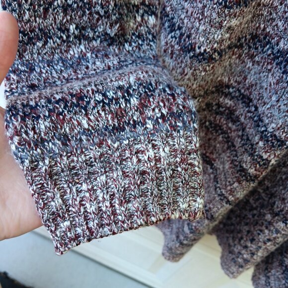 Knox Rose Cardigan Open front sweater womens size large Marled Purple Black Knit - Picture 3 of 5